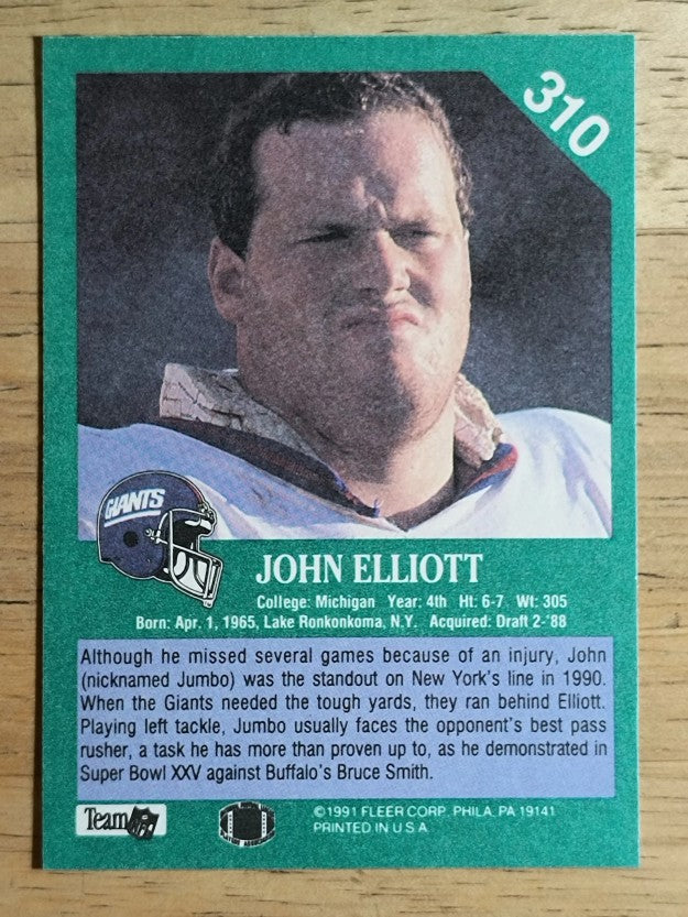 1991 Fleer #310 John Elliott