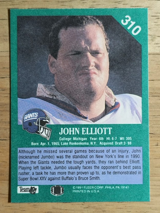 1991 Fleer #310 John Elliott