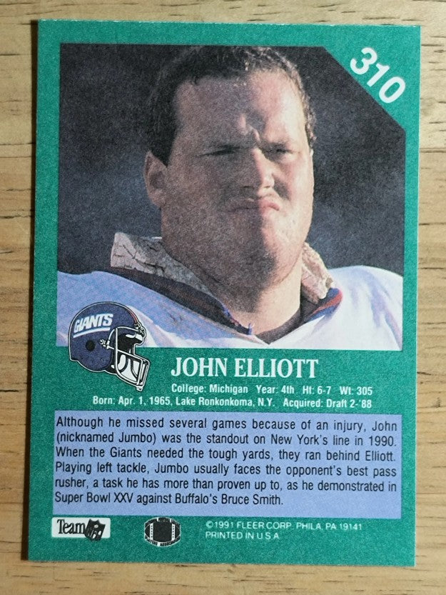 1991 Fleer #310 John Elliott