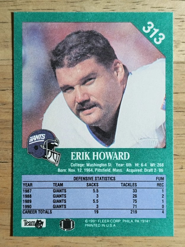 1991 Fleer #313 Erik Howard