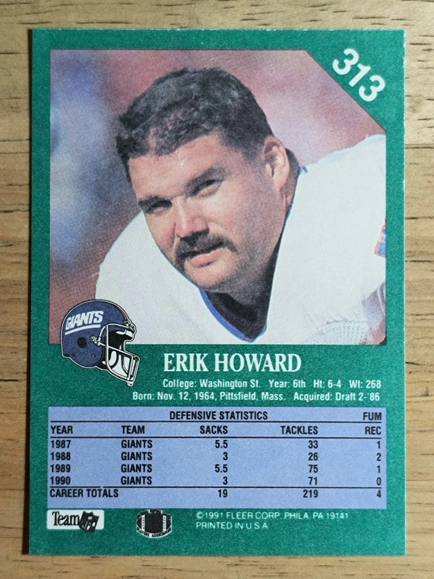 1991 Fleer #313 Erik Howard