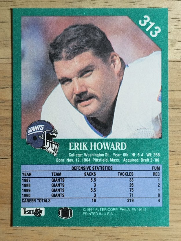 1991 Fleer #313 Erik Howard