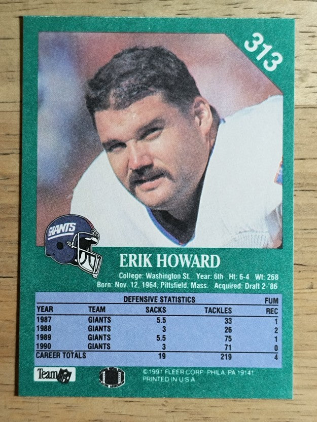 1991 Fleer #313 Erik Howard