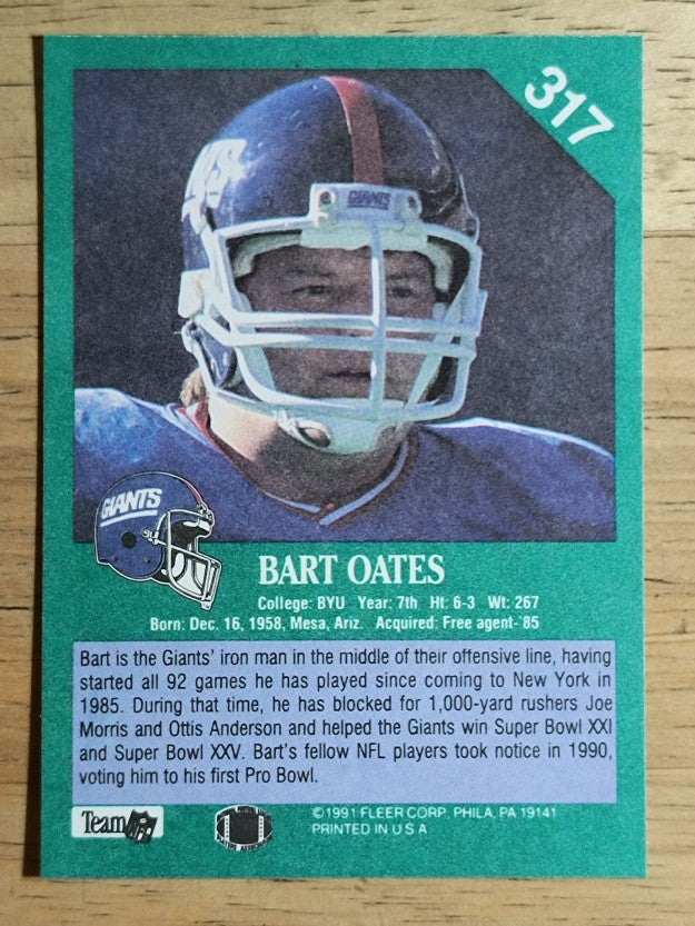 1991 Fleer #317 Bart Oates