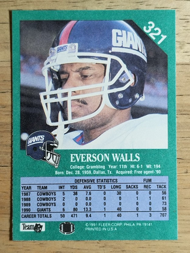 1991 Fleer #321 Everson Walls