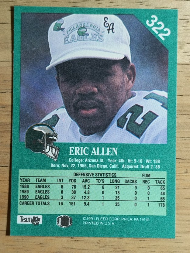 1991 Fleer #322 Eric Allen