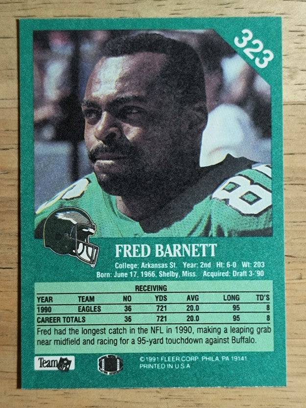 1991 Fleer #323 Fred Barnett FFC