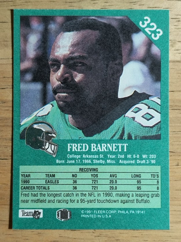 1991 Fleer #323 Fred Barnett FFC