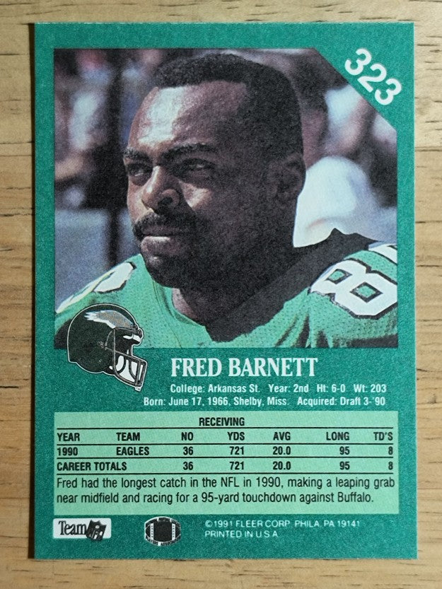1991 Fleer #323 Fred Barnett FFC