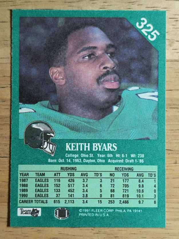 1991 Fleer #325 Keith Byars