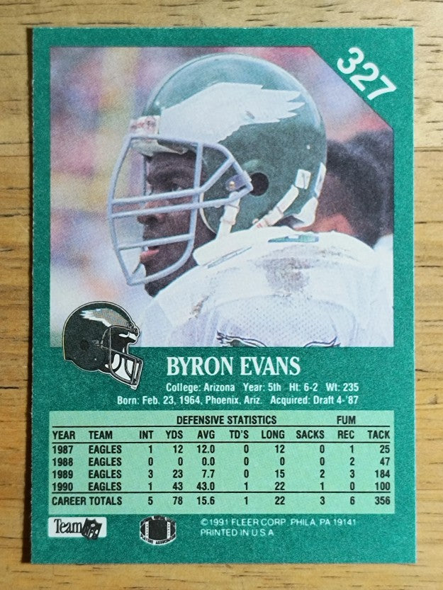 1991 Fleer #327 Byron Evans