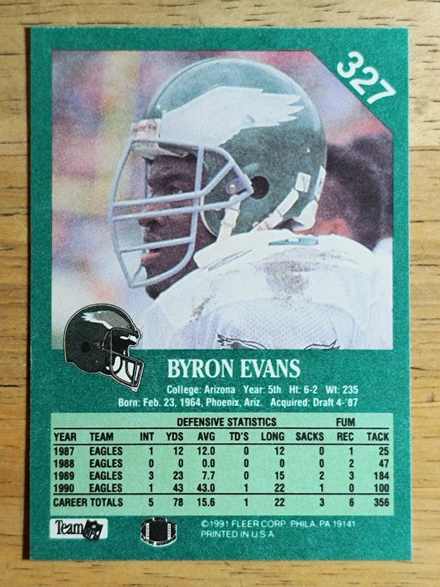 1991 Fleer #327 Byron Evans