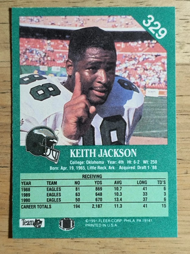 1991 Fleer #329 Keith Jackson