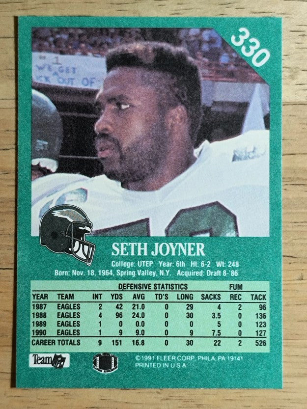 1991 Fleer #330 Seth Joyner