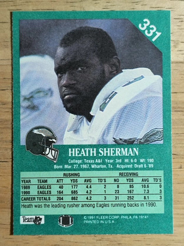 1991 Fleer #331 Heath Sherman