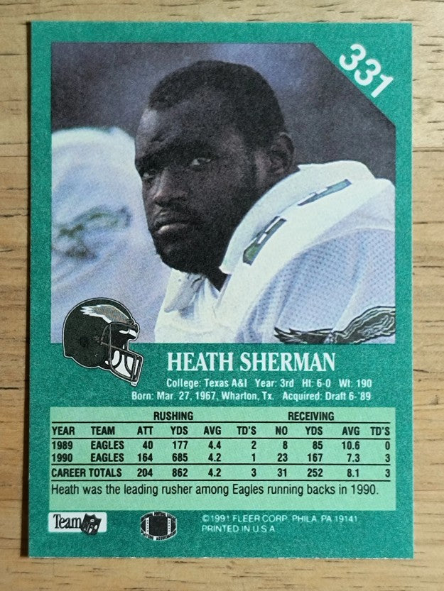 1991 Fleer #331 Heath Sherman