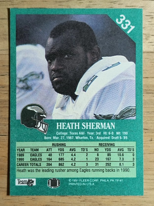 1991 Fleer #331 Heath Sherman