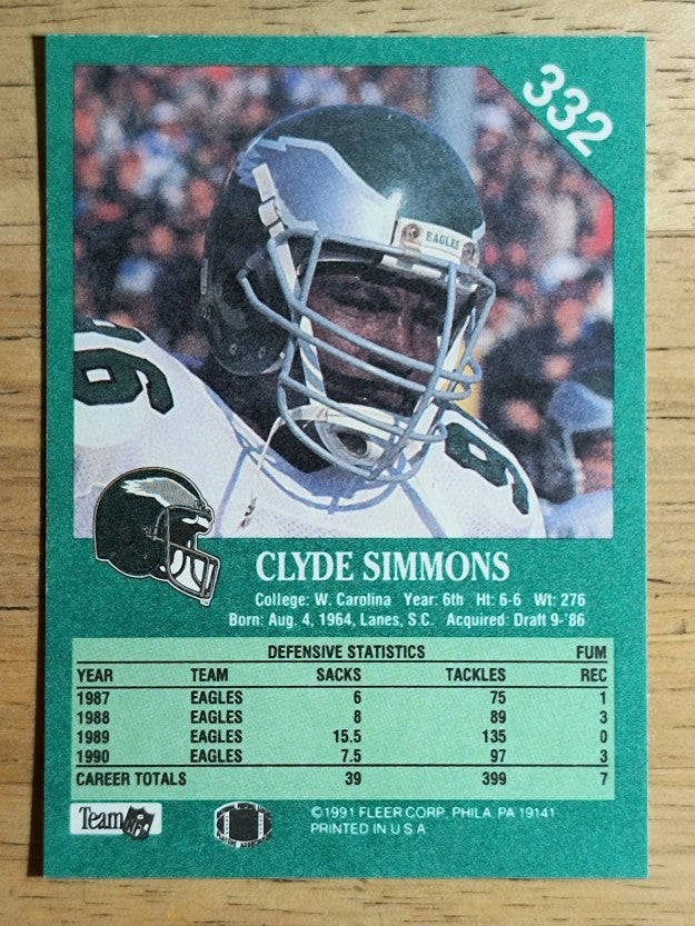 1991 Fleer #332 Clyde Simmons