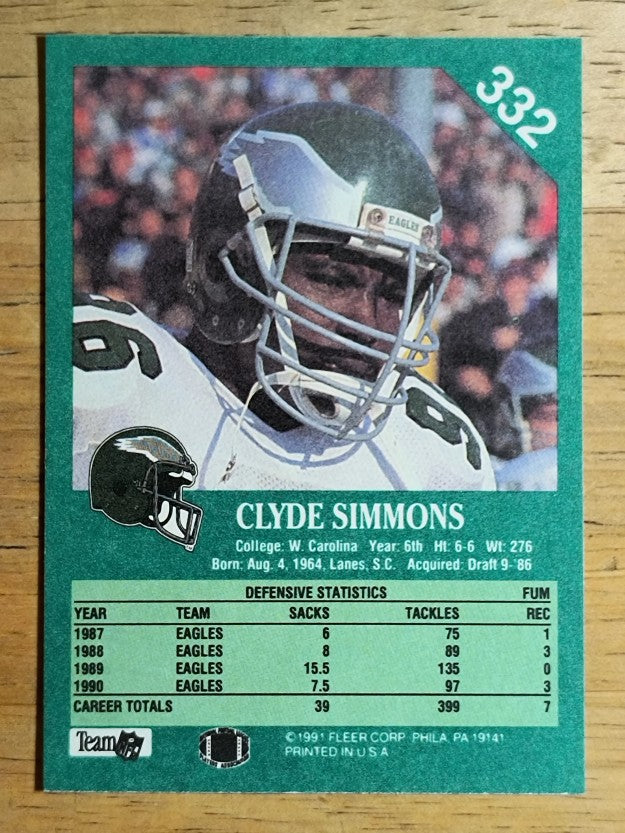 1991 Fleer #332 Clyde Simmons