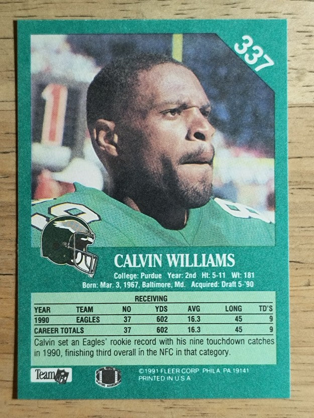 1991 Fleer #337 Calvin Williams