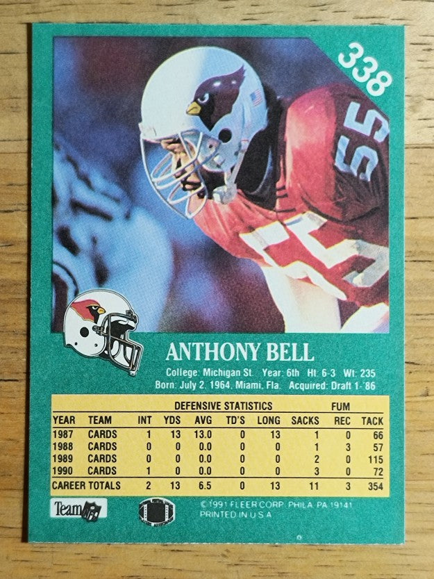 1991 Fleer #338 Anthony Bell