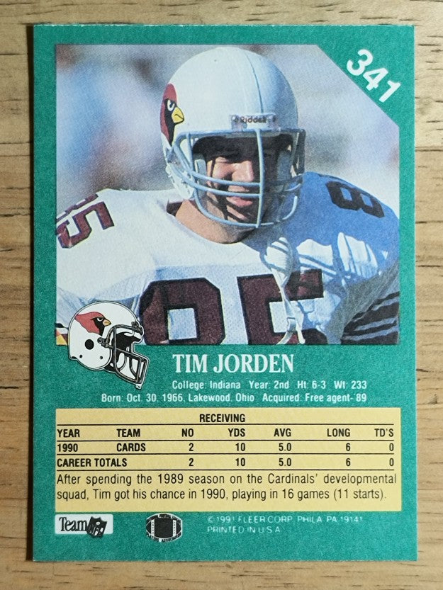 1991 Fleer #341 Tim Jorden RC
