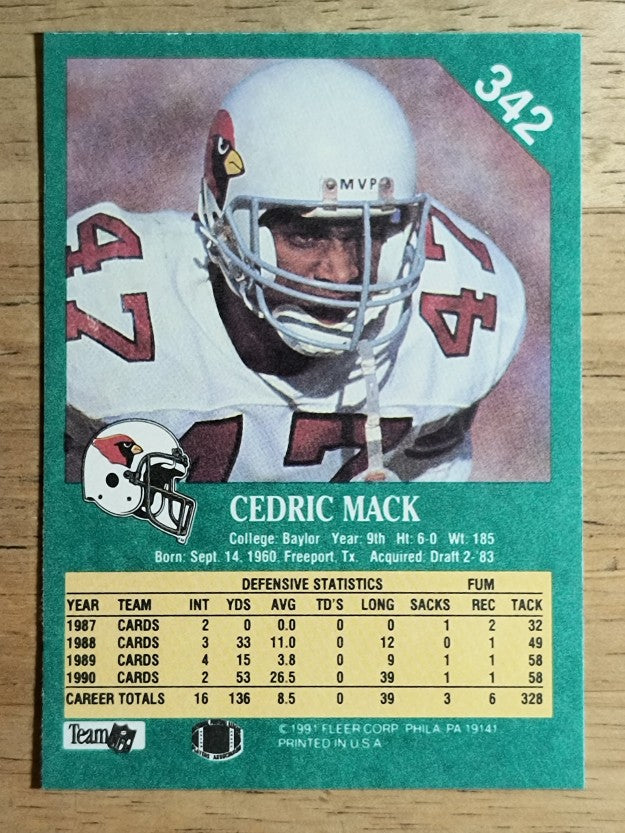 1991 Fleer #342 Cedric Mack