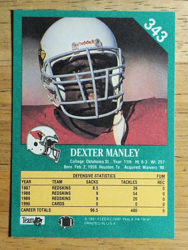 1991 Fleer #343 Dexter Manley