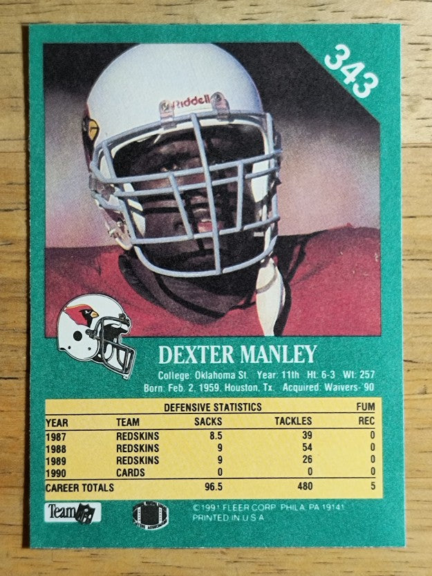 1991 Fleer #343 Dexter Manley