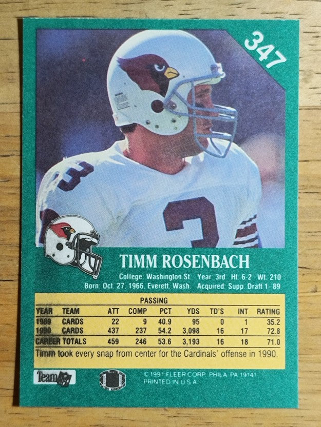 1991 Fleer #347 Timm Rosenbach