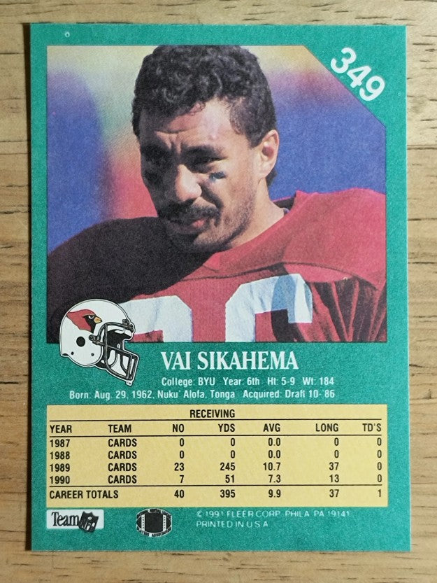 1991 Fleer #349 Vai Sikahema