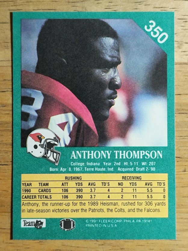 1991 Fleer #350 Anthony Thompson