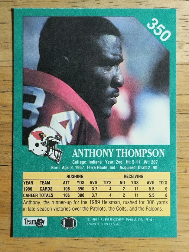 1991 Fleer #350 Anthony Thompson