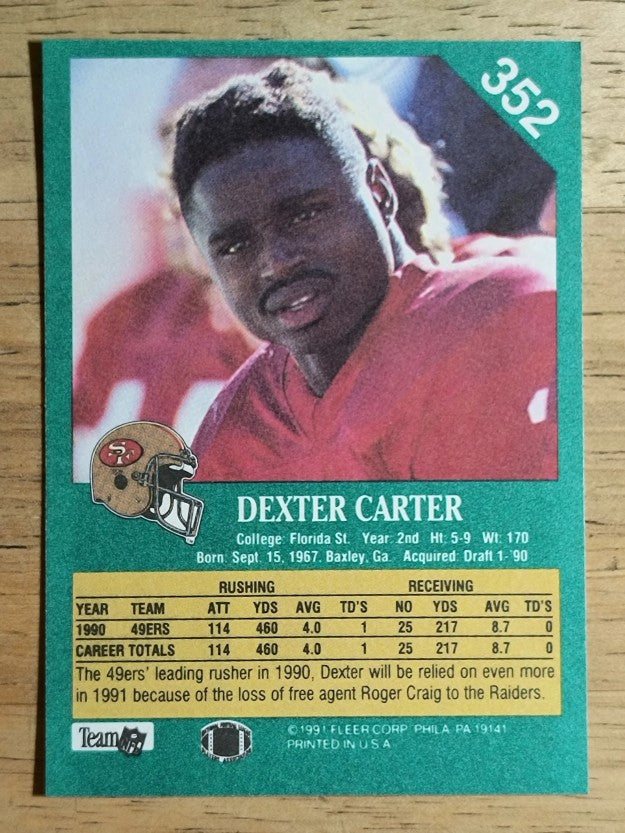 1991 Fleer #352 Dexter Carter