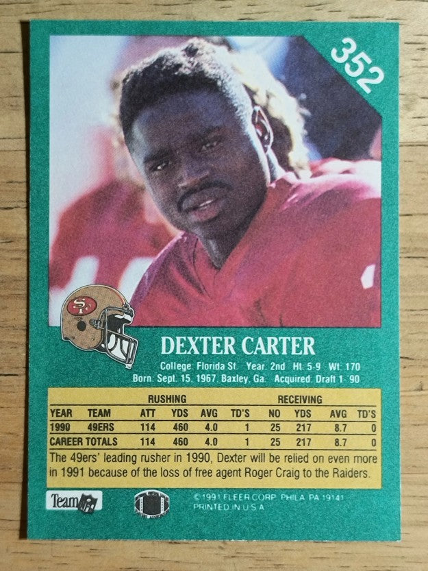 1991 Fleer #352 Dexter Carter