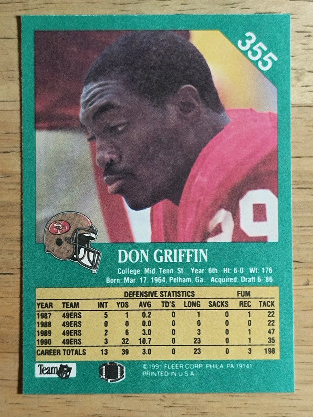 1991 Fleer #355 Don Griffin