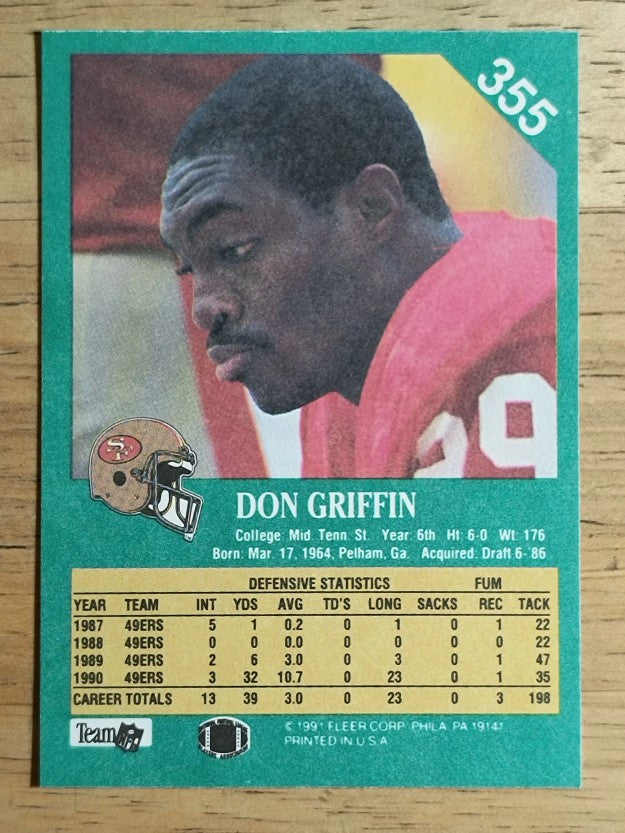 1991 Fleer #355 Don Griffin