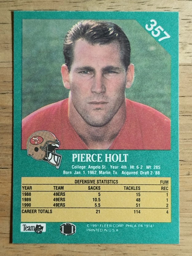 1991 Fleer #357 Pierce Holt