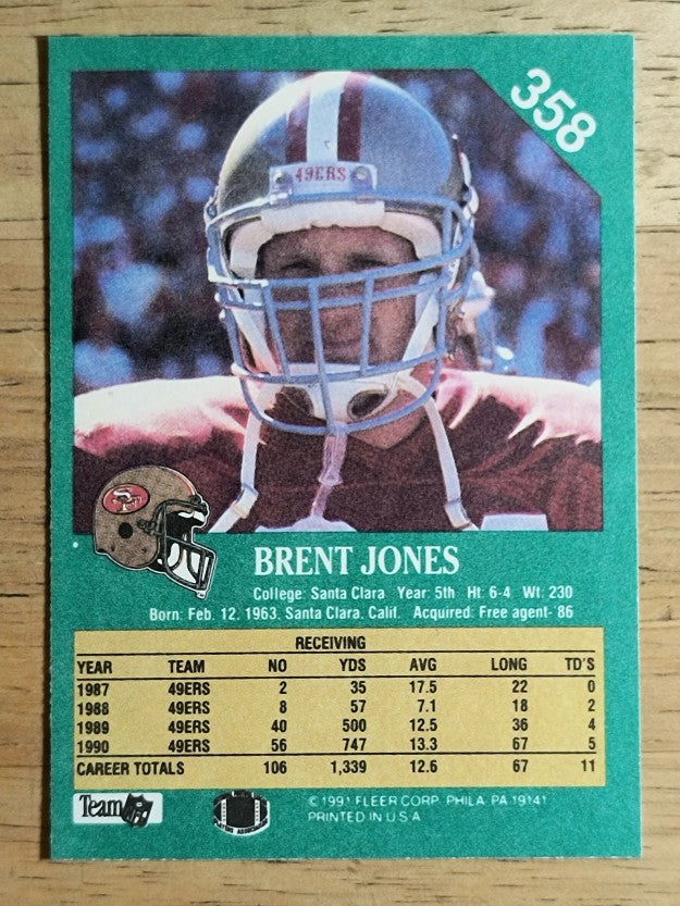 1991 Fleer #358 Brent Jones