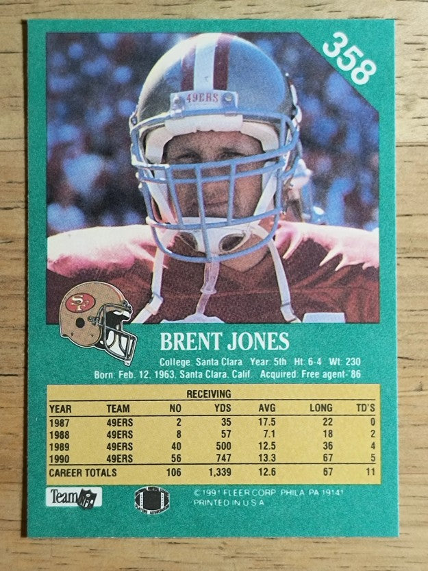 1991 Fleer #358 Brent Jones