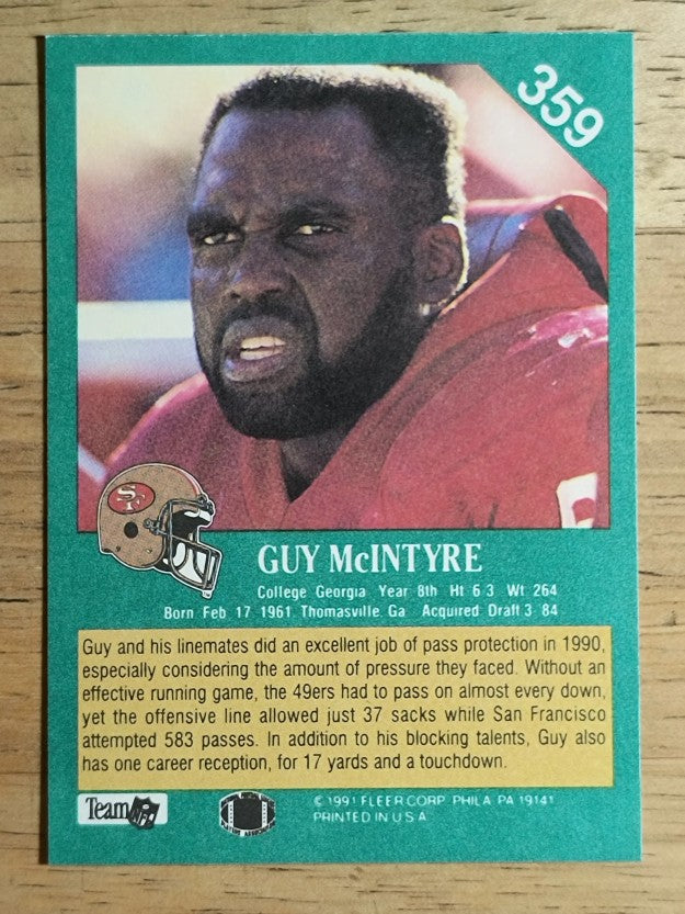 1991 Fleer #359 Guy McIntyre
