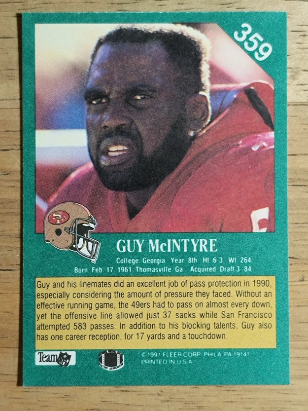 1991 Fleer #359 Guy McIntyre