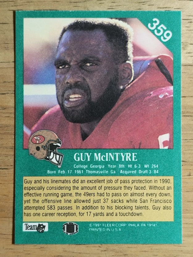 1991 Fleer #359 Guy McIntyre