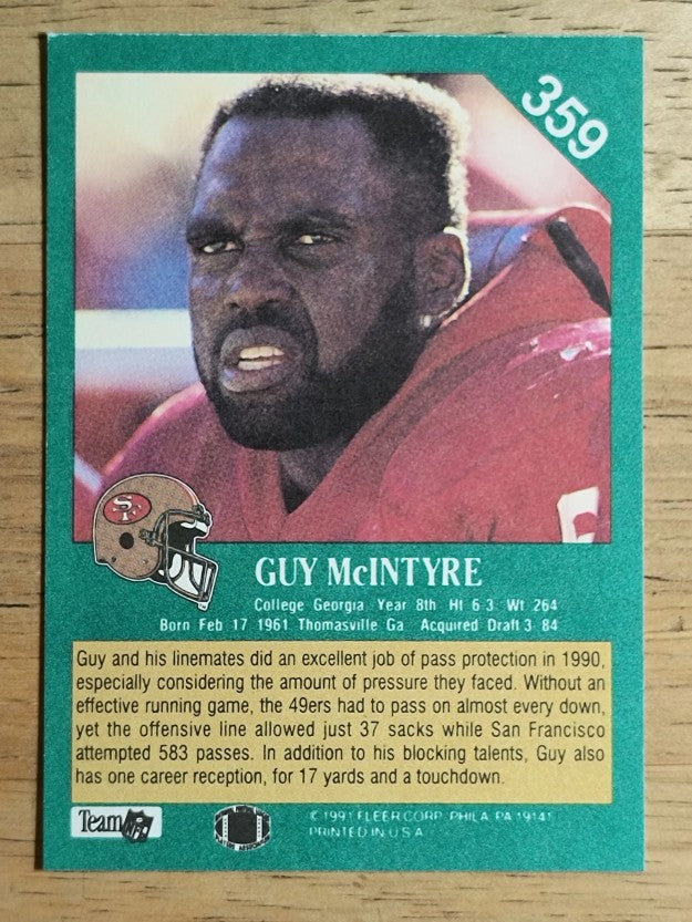 1991 Fleer #359 Guy McIntyre