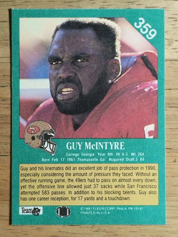 1991 Fleer #359 Guy McIntyre