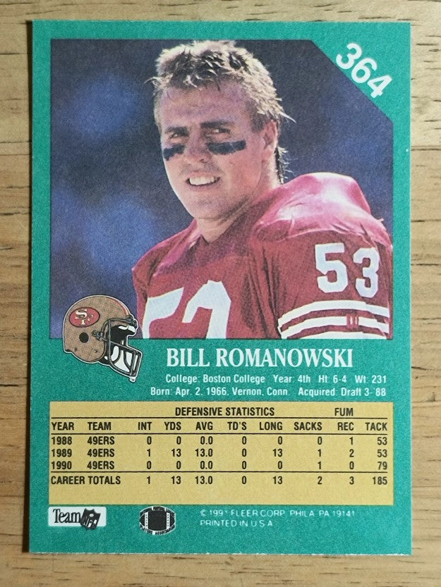 1991 Fleer #364 Bill Romanowski