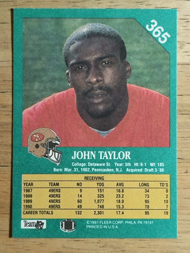 1991 Fleer #365 John Taylor
