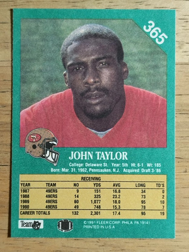 1991 Fleer #365 John Taylor