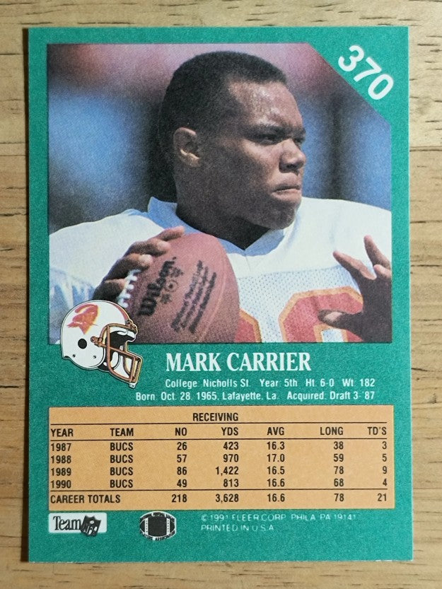 1991 Fleer #370 Mark Carrier WR