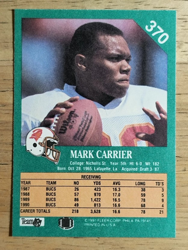 1991 Fleer #370 Mark Carrier WR
